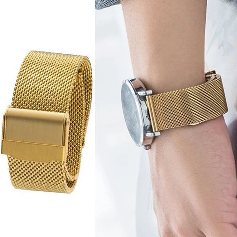 8/10/12/13/14/15/16/17/18/19/20/21/22/24mm Straps for Seiko 0.6mm Mesh Milanese Watch Band for DW Stainless Steel Wrist Bracelet