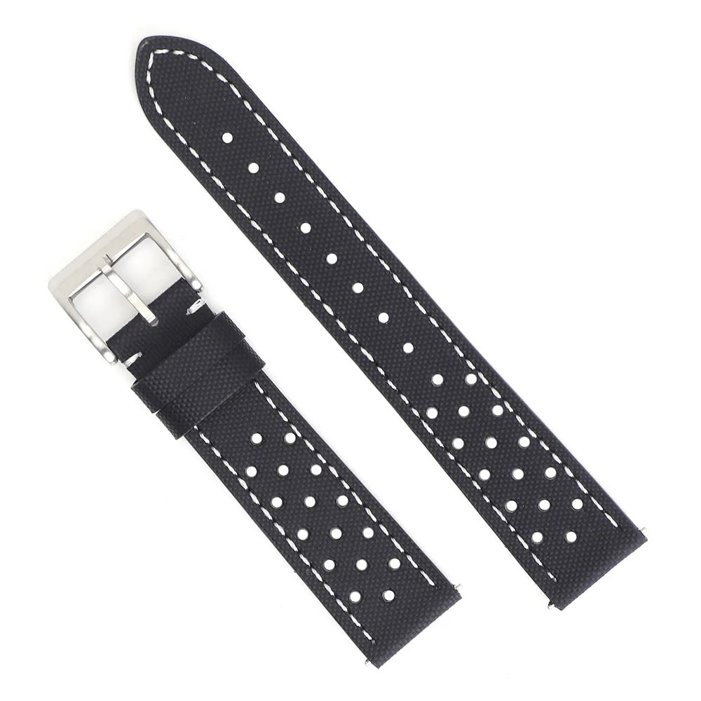 18mm 19mm 20mm 22mm Premium Sailcloth Watch Strap Rally Racing Watch Strap Quick Release Perforated Breathable Watchband for Men