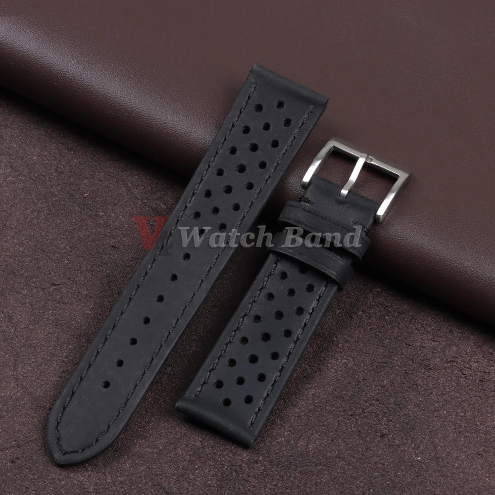 Cowhide Breathable Watch Band for Tag Heuer for Citizen for Seiko 22mm 20mm 18mm Genuine Leather Strap for Omega Men's Watchband