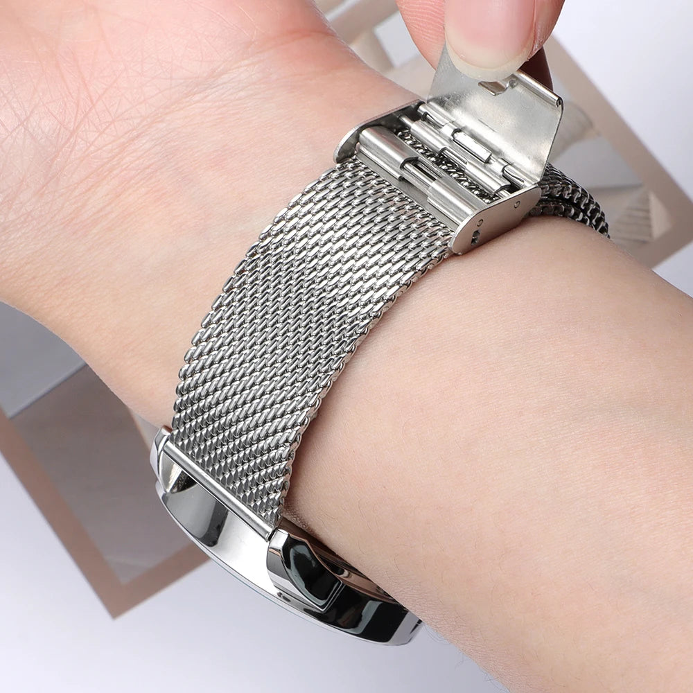0.8 Mesh Milanese Stainless Steel Strap 18mm 20mm 22mm for DW 2mm Thickness Wire Strap Adjustable Length Watch Accessories