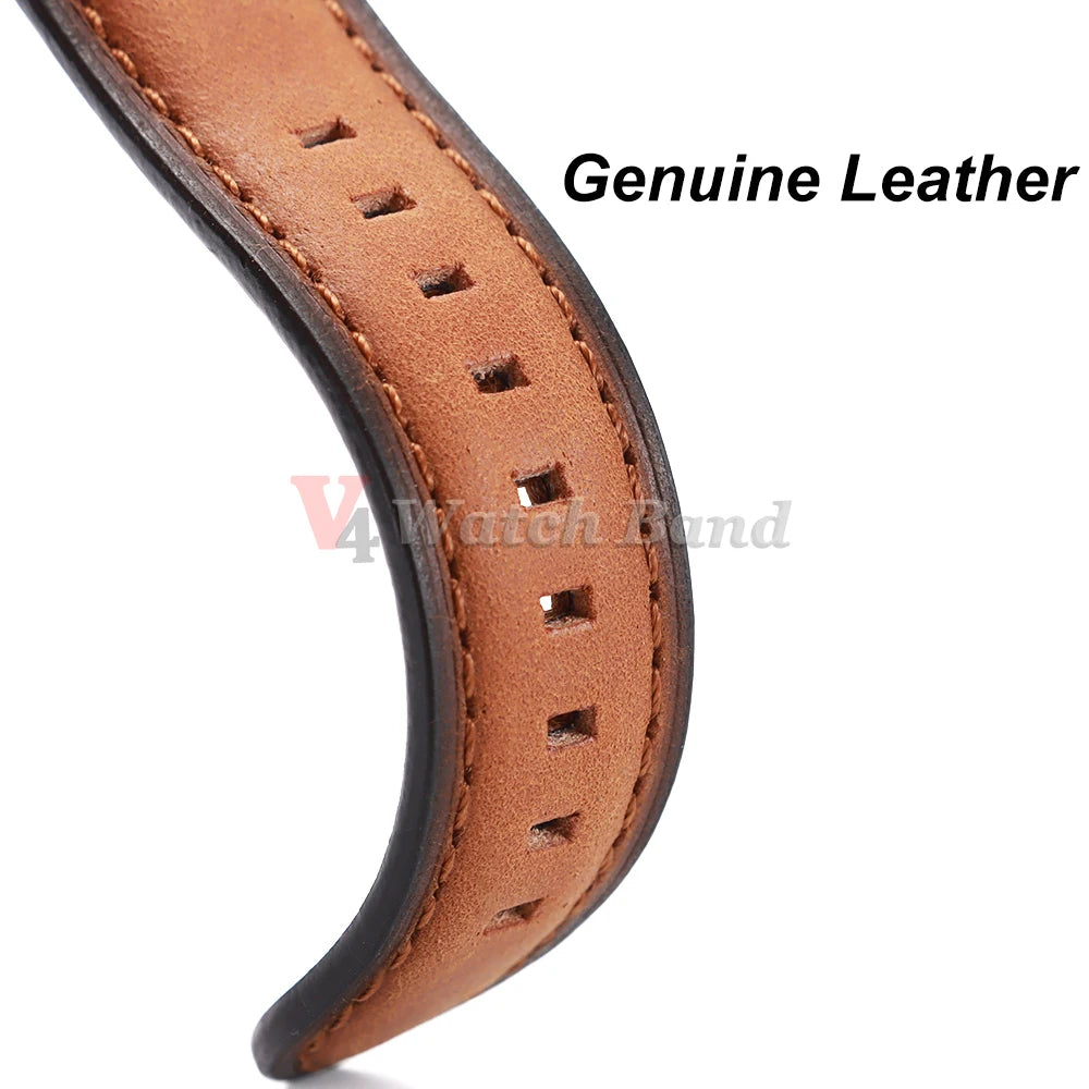 20mm 22mm 24mm Genuine Cowhide Watch Band Butterfly Buckle Vintage Straps Men Women Soft Leather Wrist Bracelet Belt Accessory