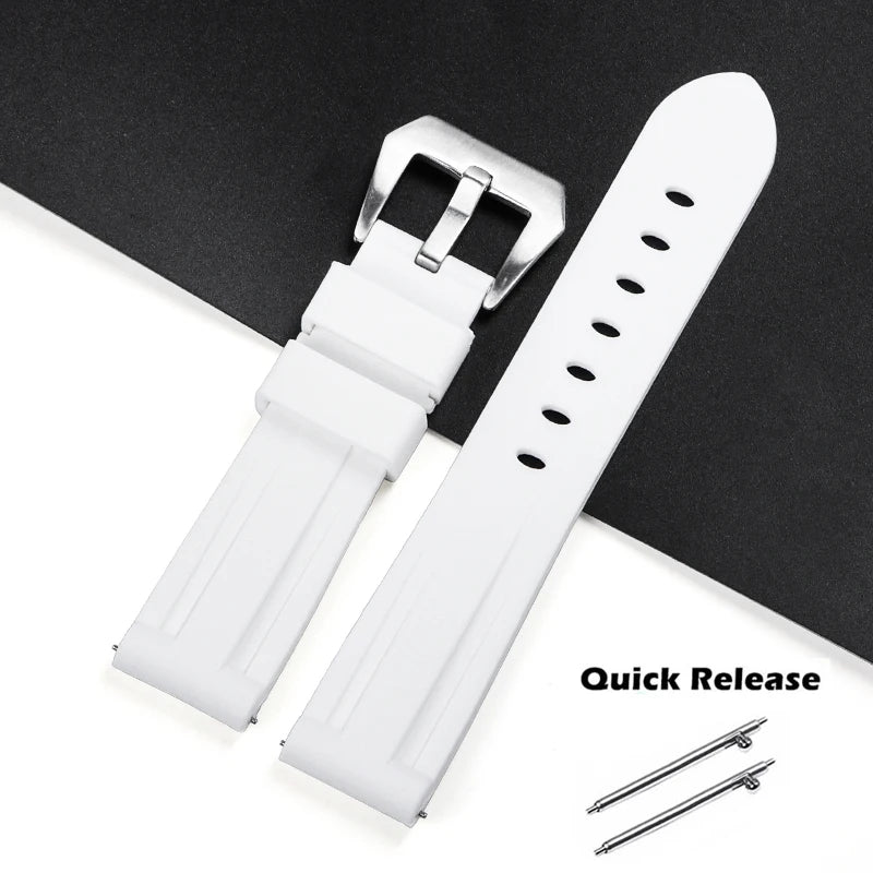 20 22mm Strap for Panerai PAM 24mm 26mm Watch Band for Omega for Seiko Quick Release Silicone Wristband for Casio Sport Bracelet