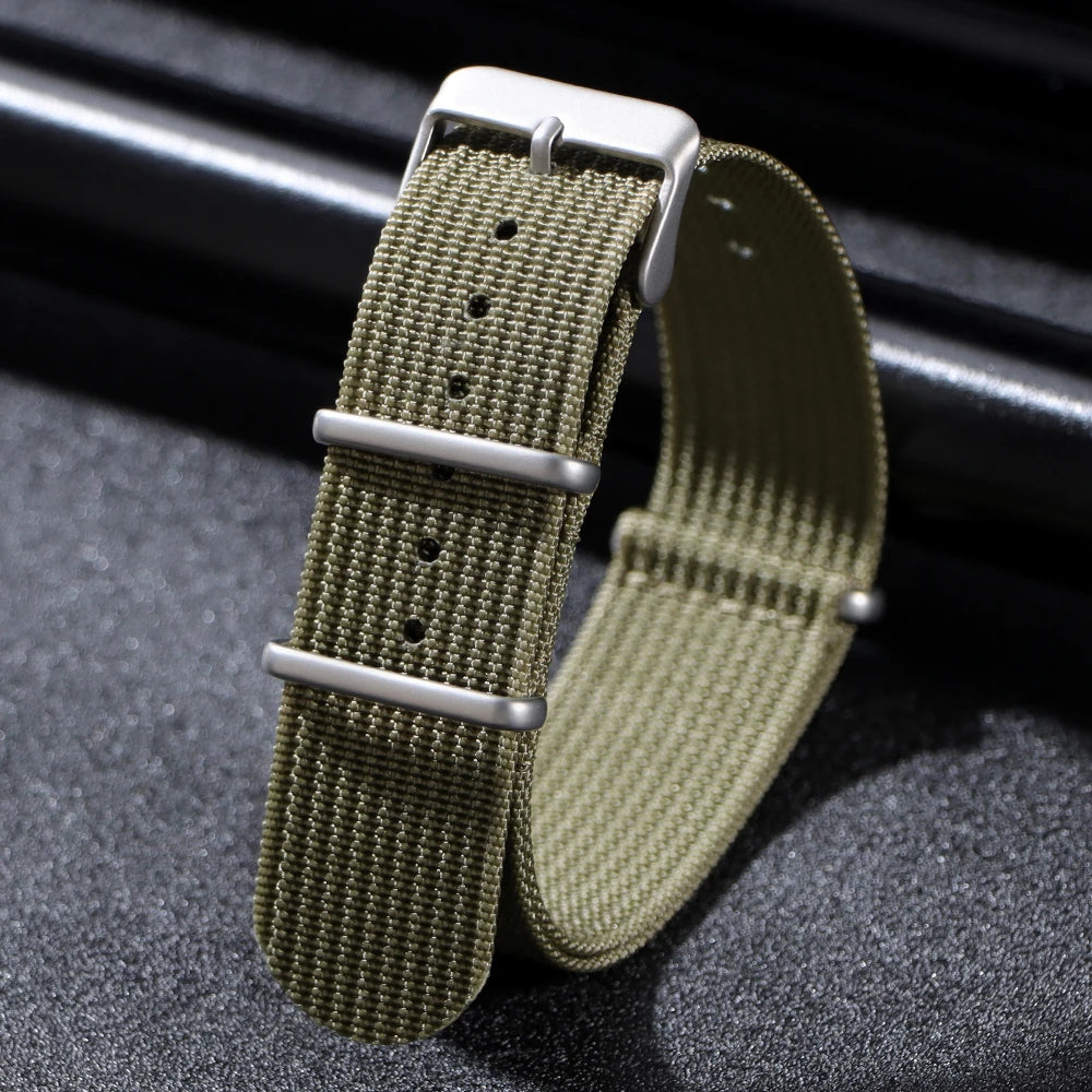 Brown Green Black Band Military Casual Watchband for Seiko Army Sport Bracelet 18mm 20mm 22mm Nylon Watch Strap Replacement Belt