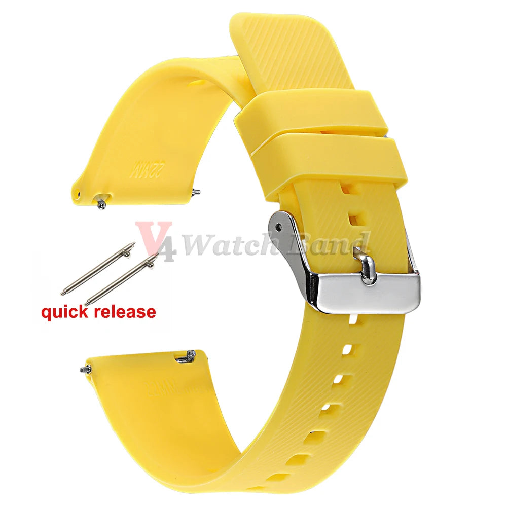 18mm 19mm 20mm 21mm 22mm Watch Band for Samsung Galaxy3 4 5 Quick Release Silicone Strap for Huawei GT2/GT3 Smart Watch Bracelet