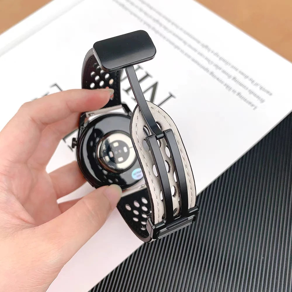 Breathable Strap For Galaxy Watch 7 6 5 40/44mm Band For MoonSwatch Garmin Vivoactive5 Amazfit Active2 Magnetic Bracelet 20/22mm