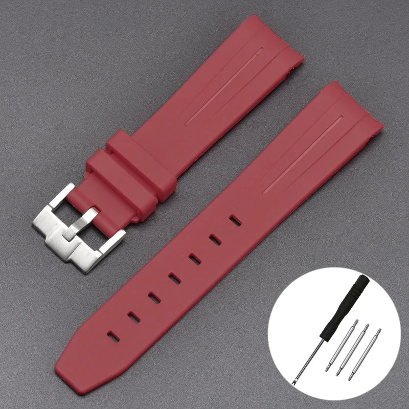 20mm For Moonswatch Rubber Watch Strap For Omega Curved End Interface Joint Constellation Men Women Waterproof Sports Watch Band
