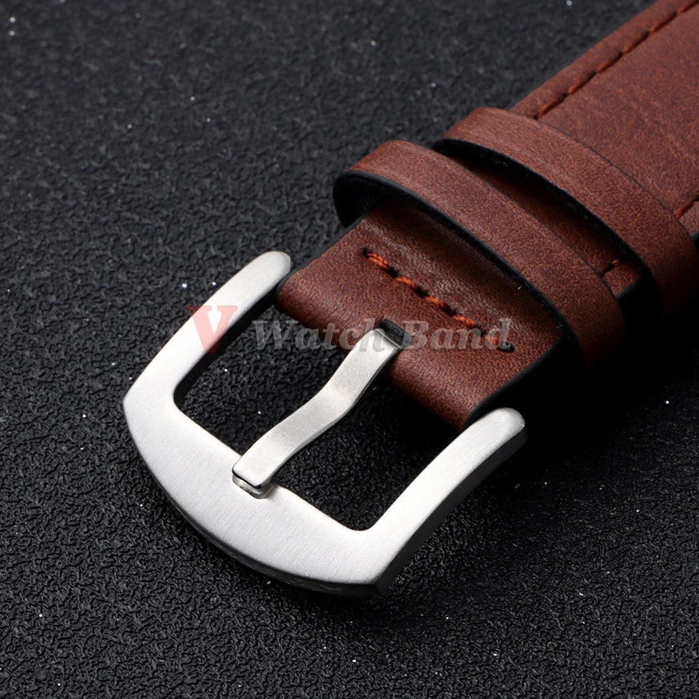20mm 22mm Leather Strap for Samsung Galaxy Watch 6 5 4 40mm 44mm Gear Band Vintage Bracelet for Xiaomi Redmi Watch 3 Lite/Active