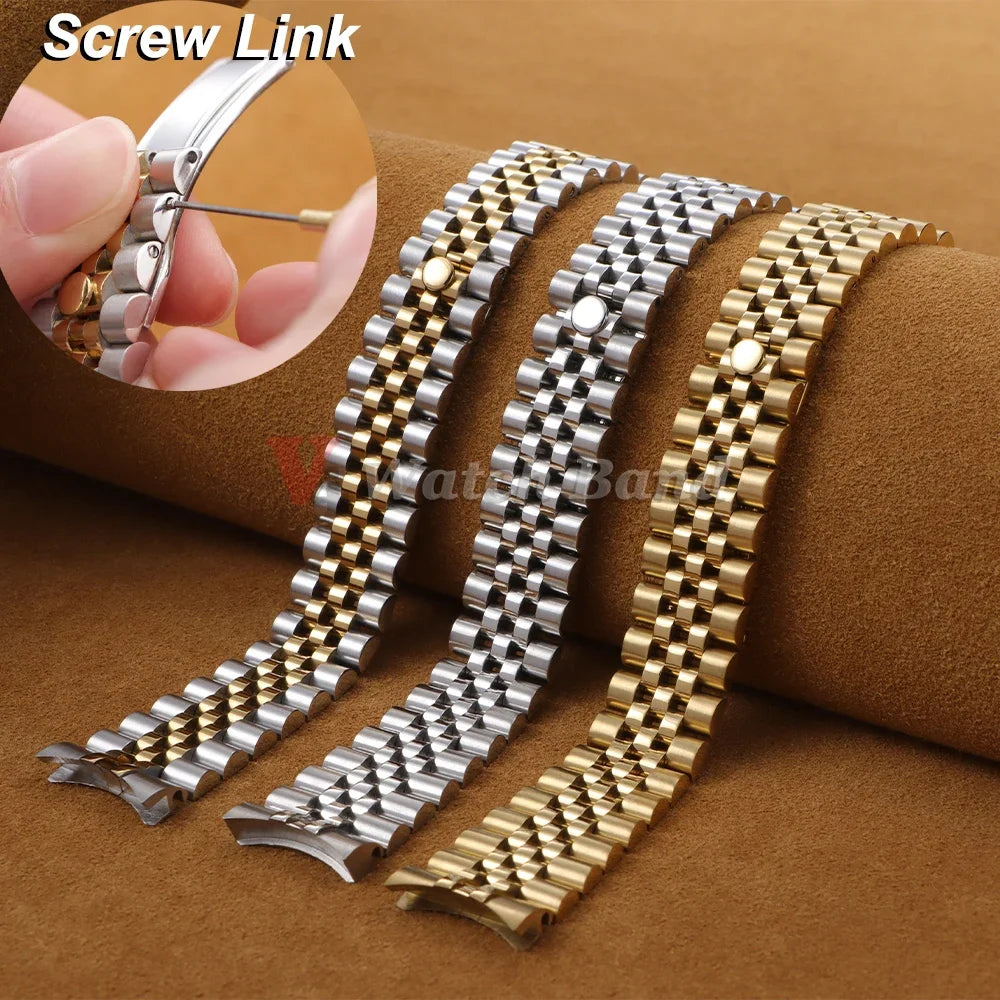 Watchband for Rolex Sub GMT Yacht Daytona 13mm 17mm 20mm 21mm Strap for Jubilee Luxury Watch Chain Parts Replacement Accessories
