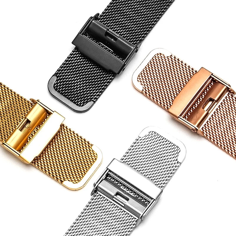 8/10/12/13/14/15/16/17/18/19/20/21/22/24mm Straps for Seiko 0.6mm Mesh Milanese Watch Band for DW Stainless Steel Wrist Bracelet