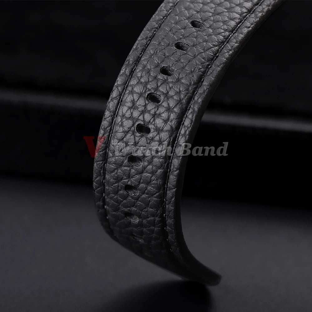 Universal Wristbelt 22mm Leather Business Strap for Omega for Seiko Lychee Pattern Leather Watchband Quick Release Soft Bracelet