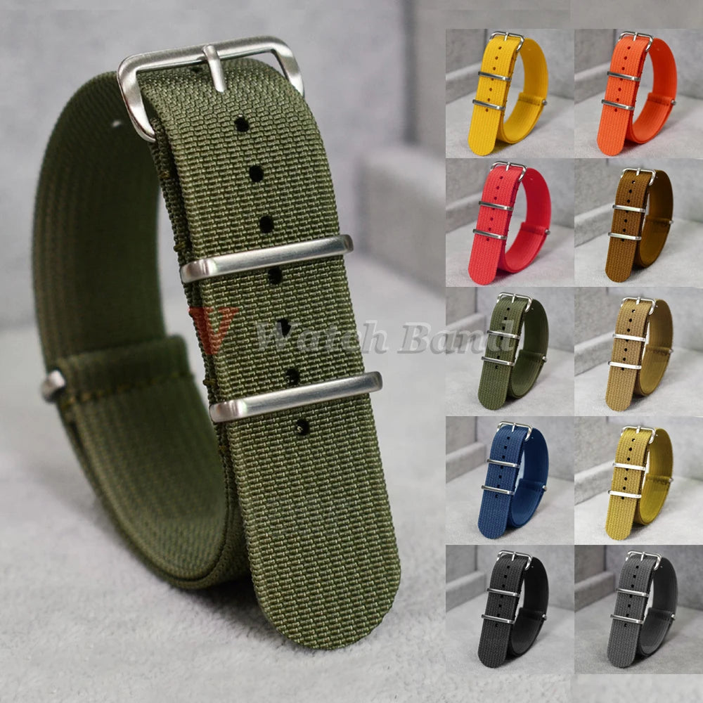 New Ribbed Nylon Watch Band for Omega 20mm 22mm 18mm High Quality Strap for Seiko Military Watchband Army Sport Wrist Bracelet