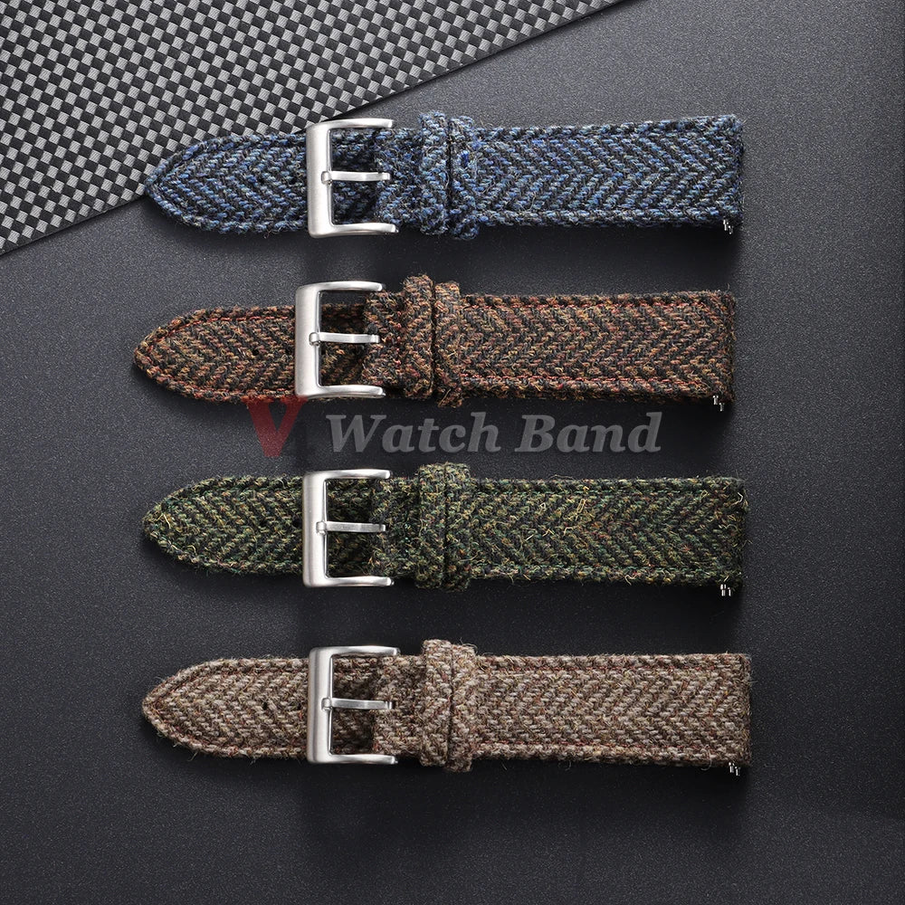 18mm 20mm 22mm High Quality Sailcloth Watch Strap Two-Sided Nylon Cowhide Watchband Quick Release Band Sport Wrist Belt for Men