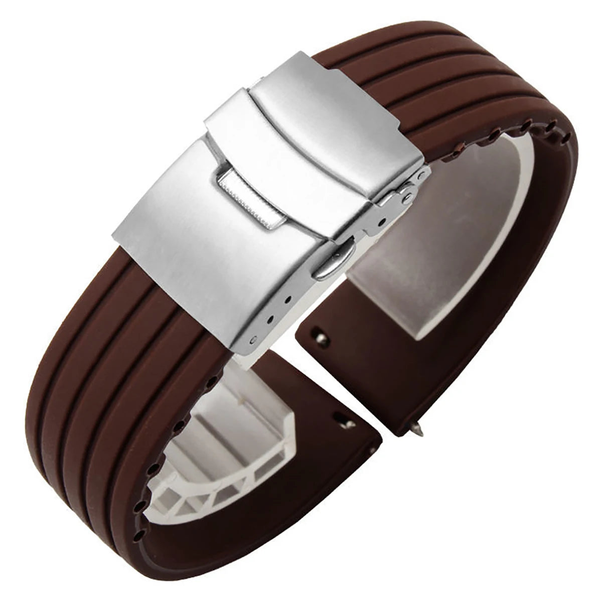 Watch Band For Seiko 18/20/22/24mm Tire Pattern Silicone Straps Rubber Universal Bracelet Quick Release Bracelet for Women Men