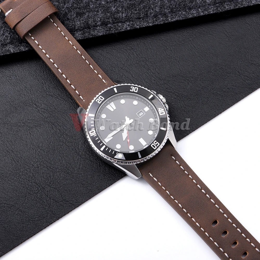 20mm 22mm Watch Band PUleather Strap for Samsung Galaxy Watch 3 Active2 40 44mm Huawei Gt5/4/3/2 Watchband Men Watch Accessories