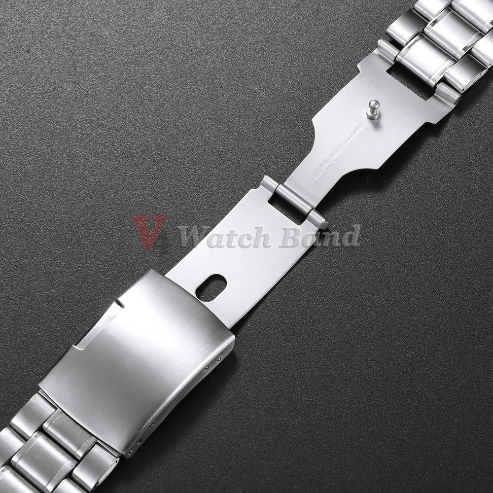 Universal Adjustable Watchband for Rolex Diving Metal Belt Bracelet for Omega 18/20/22mm Solid Stainless Steel Strap for Seiko