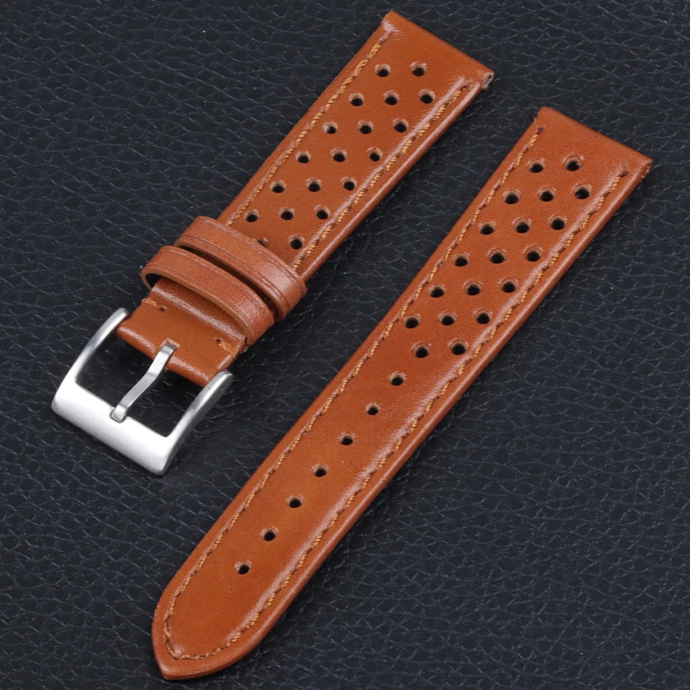 Genuine Leather Watch Strap for Tag Heuer Cowhide Breathable Watch Band 18mm 20mm 22mm for Seiko Men's  Universal Watchband