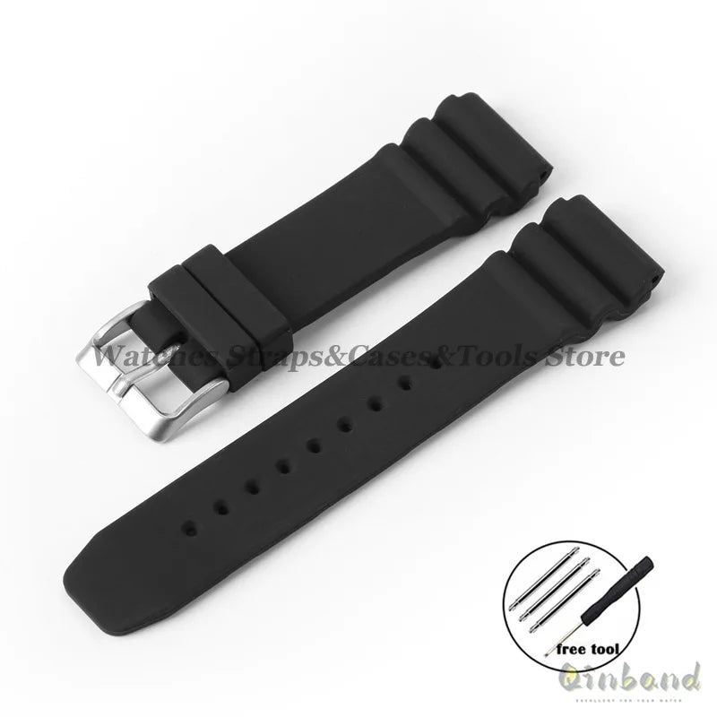 Soft Silicone Watch Band 22mm for Seiko for Rolex Waterproof Camouflage Rubber Watch Strap Bracelet Sport Watch Replacement Belt
