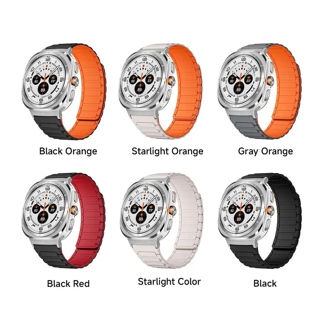 For Galaxy Watch Ultra Strap Magnetic Bracelet Wristband For Samsung Galaxy Watch 7 47mm Silicone Watchband Accessories ﻿