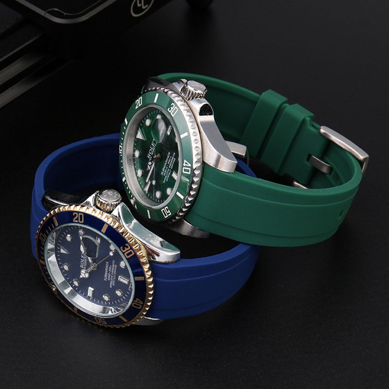 For Seiko ForCitizen Curved End Silicone Strap for Rolex Arc Rubber Watch Band for Swatch for Omega Joint Model Bracelet 20/22mm