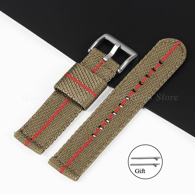 20mm 22mm Nylon Watch Strap Thicken Watchband Fabric for Military Wristband for Tudor for Seiko Canvas Replacement Watch Straps