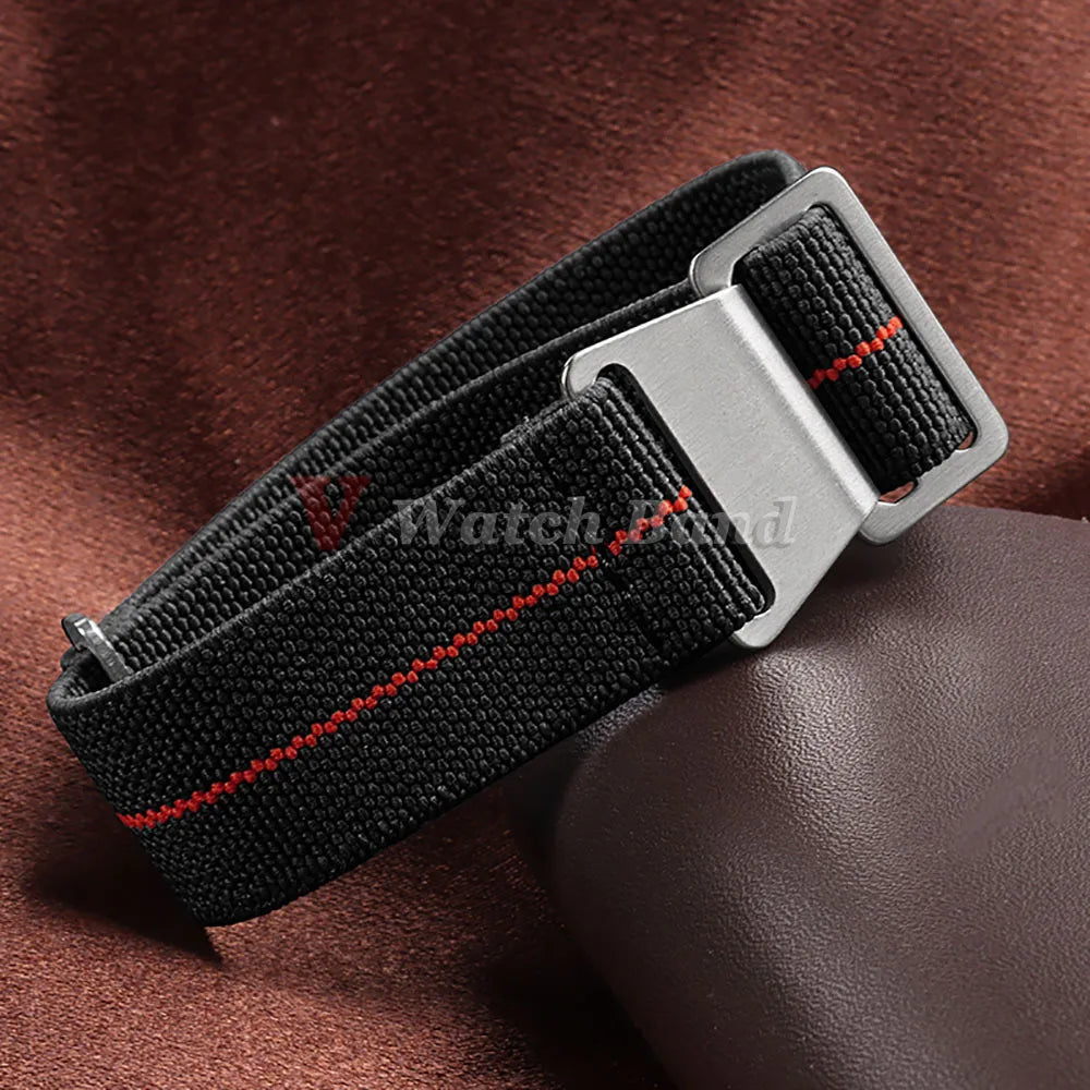 18mm 20mm 22mm Nylon Watchbands 60s French Troops Parachute Bag Elastic Bracelet Man's Universal  Military Seatbelt Reloj Strap
