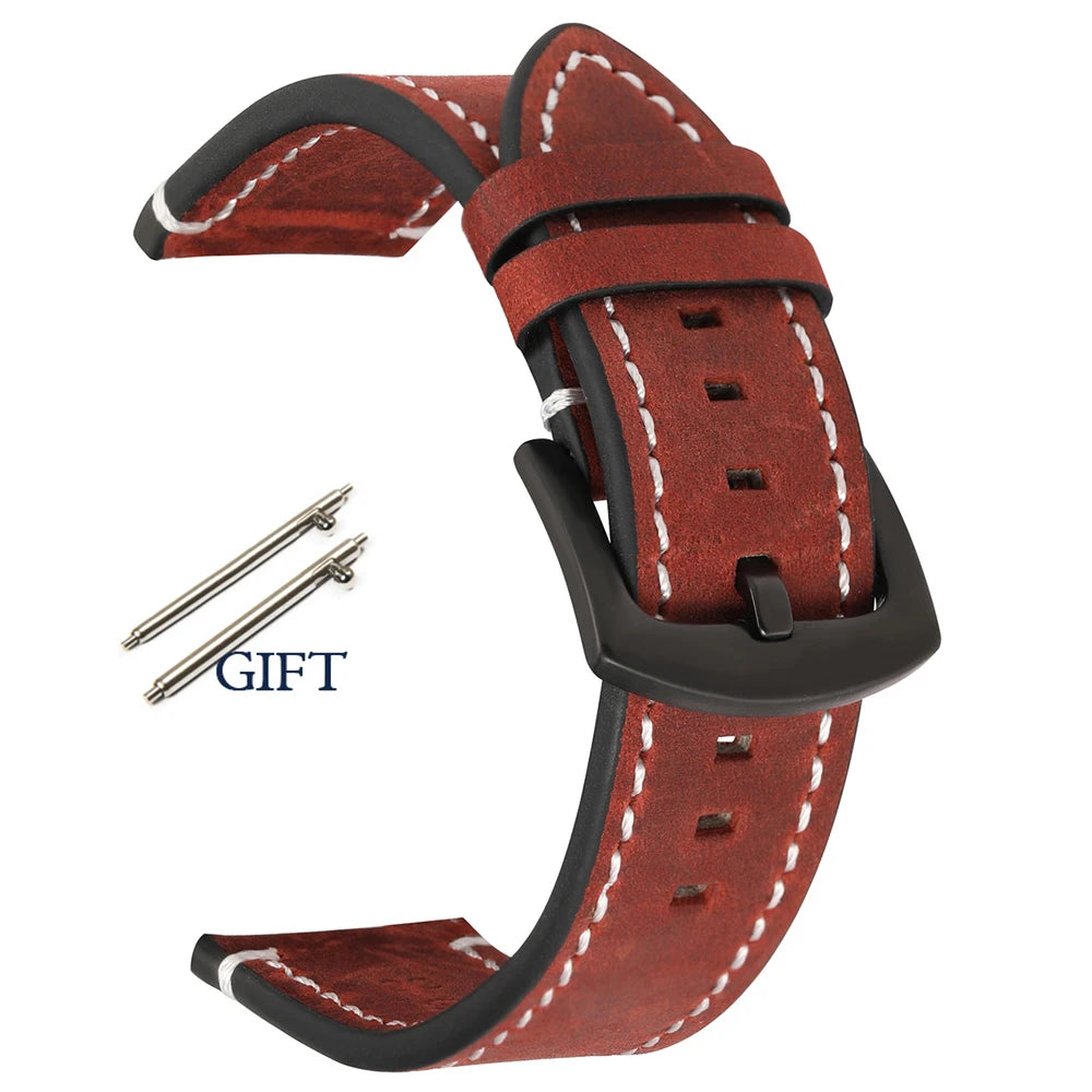 Watchband 18mm 19mm 20mm 21mm 22mm 24mm Wrist Belt for Huawei 42mm 46mm Black Yellow Brown Strap for Samsung Galaxy