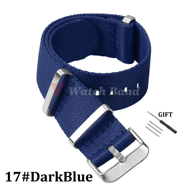 Nylon Strap for Omega Seamaster 007 20mm 22mm Soft Nylon Bracelet for Seiko Wristband Military Watchband for Samsung Watch 3/4/5