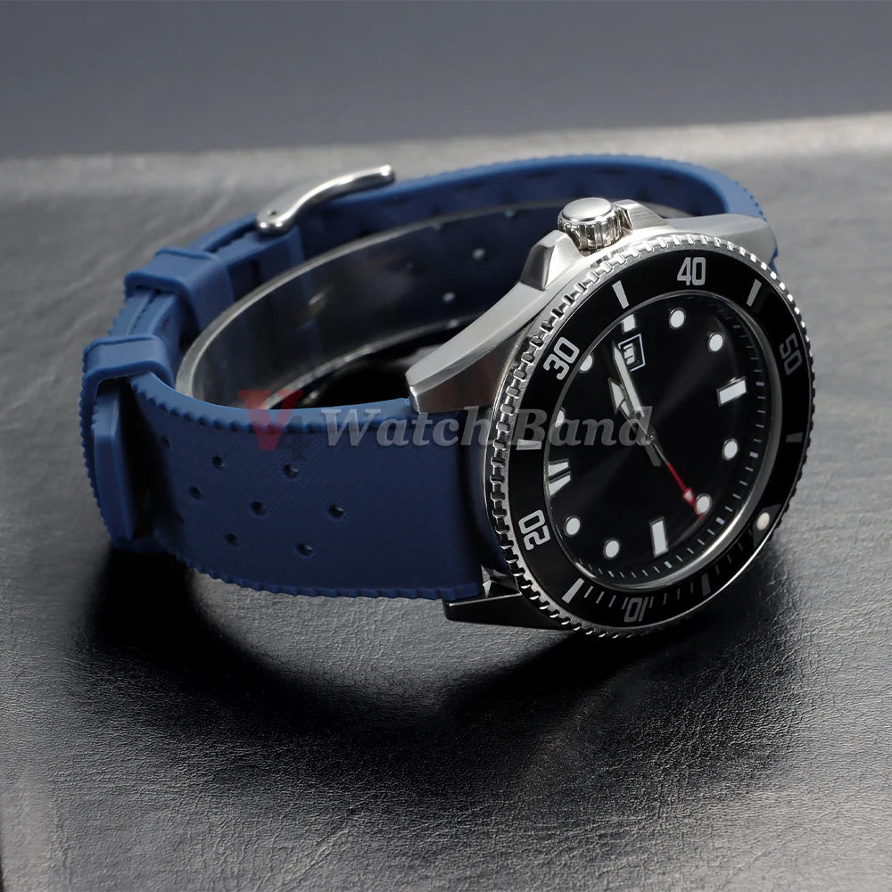 Quick Release Tropical Rubber Watch Strap 18mm 20mm 22mm for Seiko for Omega for Rolex Perfect Fit Flat End Universal Watchbands