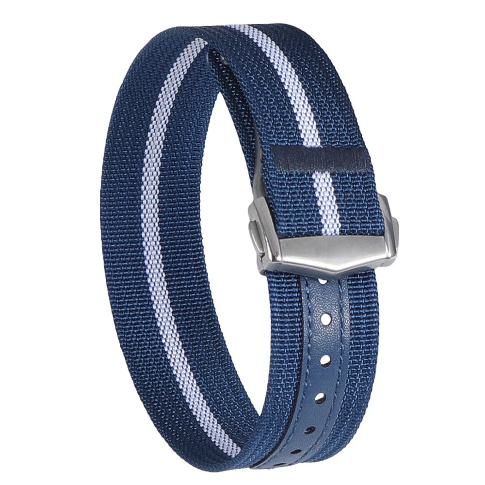 Folding Buckle Nylon Watch Band Canvas Watch Straps Bracelet Wristbelt 20mm 22mm Universal Sport Waterproof Watchband for Omega