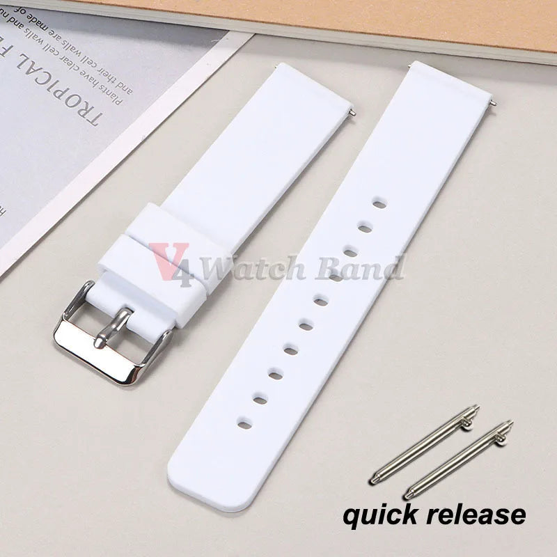 10/12/14/15/16/18/19/20/21/ 22/24mm Quick Release Silicone Strap for Samsung Galaxy Watch 3 4 5  for Huawei GT2/GT3 Smart Watch