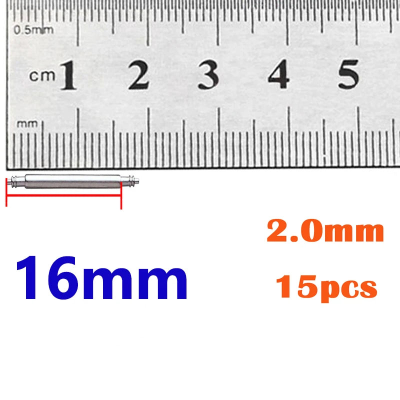 2mm Diameter Watch Spring Bar Watch Band Pin  Accessories Part Stainless Steel Spring Rod Link Pins 16mm 20mm 22mm Strap pins