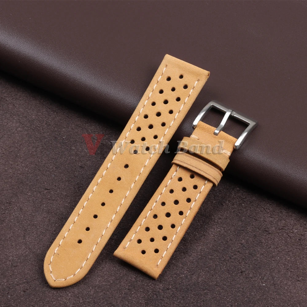 Cowhide Breathable Watch Band for Tag Heuer for Citizen for Seiko 22mm 20mm 18mm Genuine Leather Strap for Omega Men's Watchband