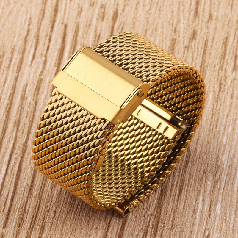 1.0mm Milanese Mesh Watch Band 3mm Thick Shark Mesh Strap Stainless Steel Quick Release Bracelet Folding Buckle18/20mm 22mm 24mm