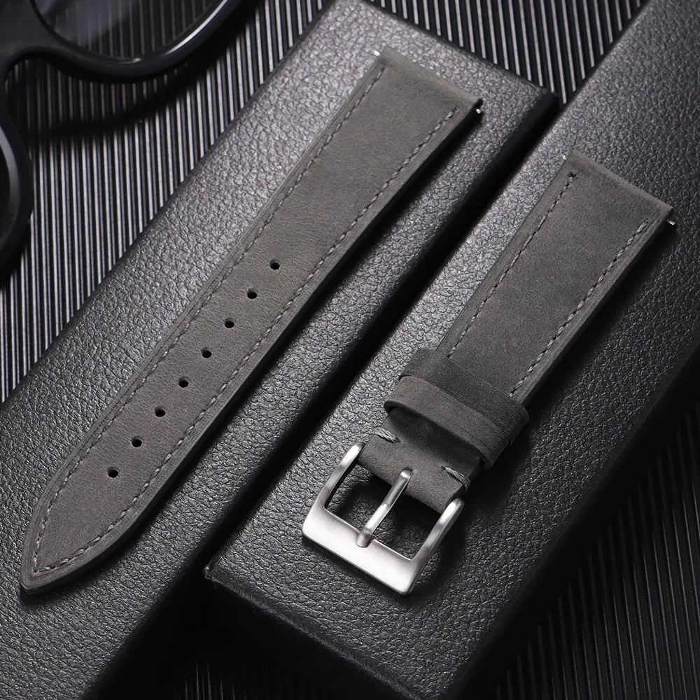 19mm 21mm Genuine Cowhide Leather Watchband for Omega Business Belt for Seiko 18mm 20mm 22mm 24mm Dark Brown Green Watch Straps