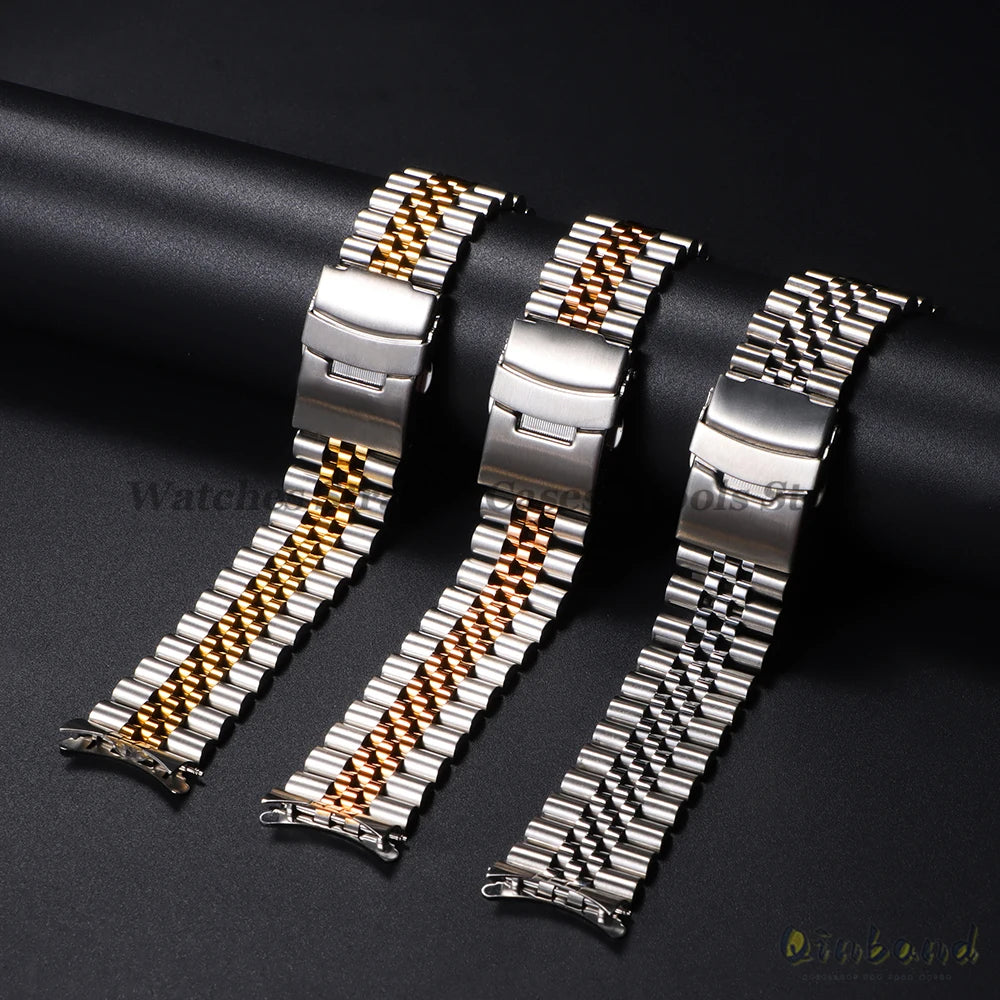 316L Stainless Steel Watch Band for Seiko for Jubilee Watch Curved End Strap 18/19/20/21/22/24/26mm Luxury Bracelets Accessories