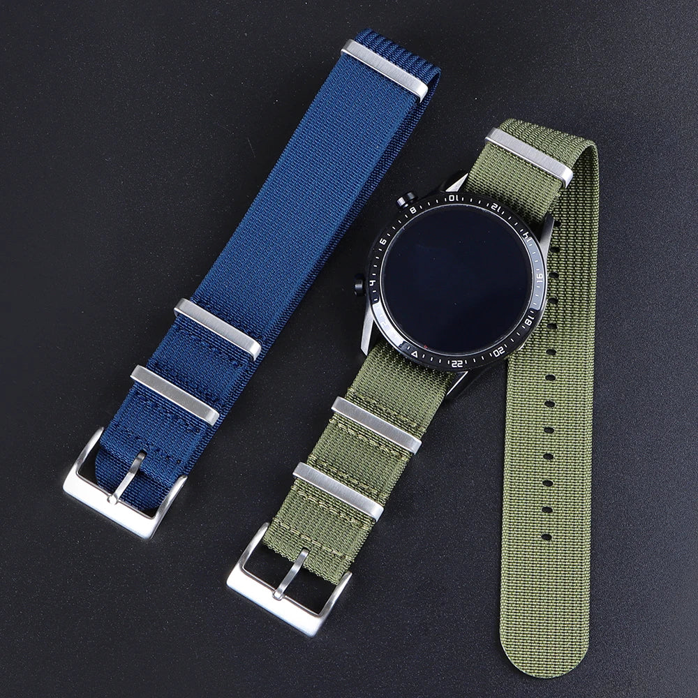 Universal Fabric Bracelet for Seiko 20mm 22mm with Black Buckle Nylon Band for Omega Wristband for Rolex Watch Strap Accessories