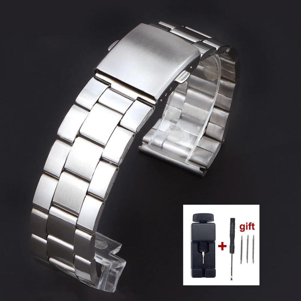 Steel Watch Band for Samsung Galaxy Watch 7/FE/6/5 Pro/4/Classic 18mm 20mm 22mm Metal Bracelet Amazfit GTS-GTR-4-3-2e-mini Strap