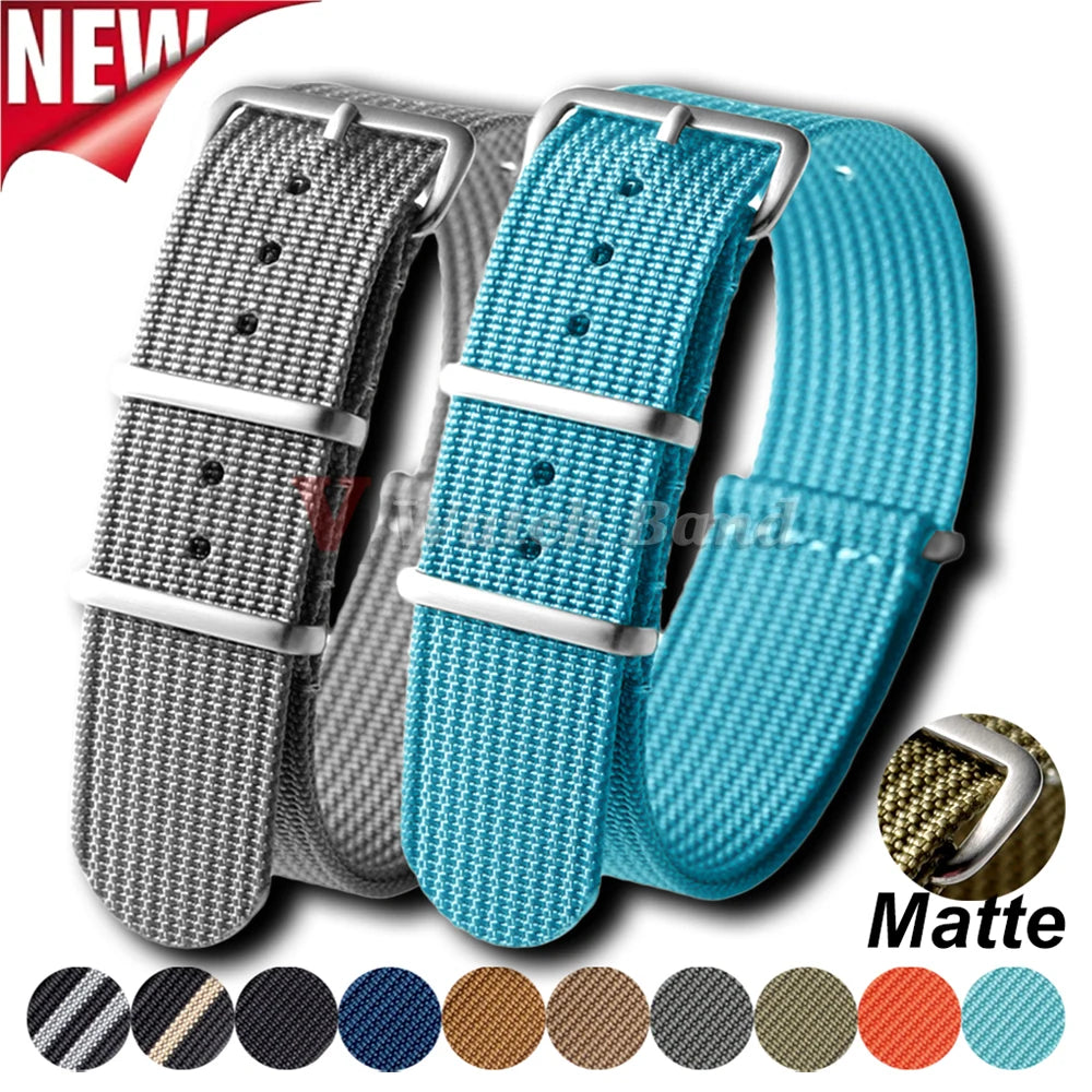 19mm 18mm 20mm 22mm Ribbed Nylon Watch Strap for Swatch for Omega for Rolex for Seiko for Moonswatch Army Military Watch Band