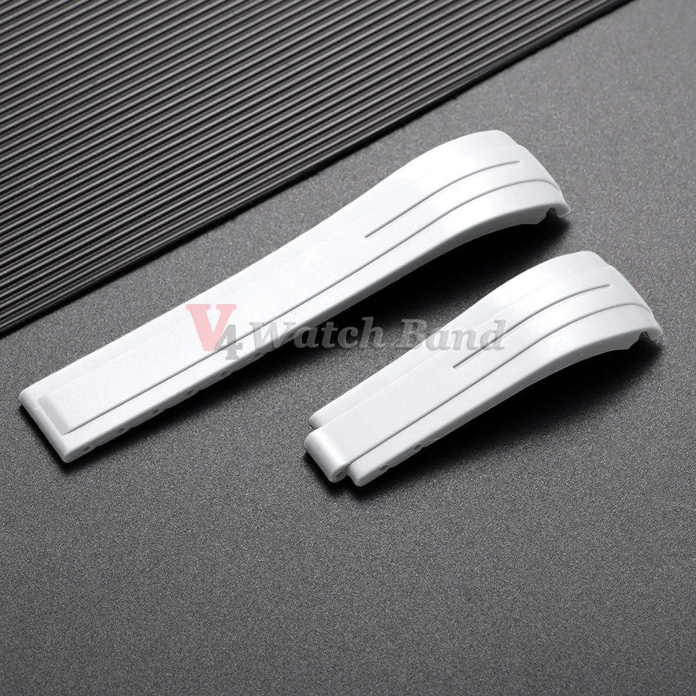 Arc Rubber Watchband 20 21mm 22mm for Rolex Daytona Yacht-Master Ultra Flexible Comfortable Silicone Curved Strap for Rolex 20mm