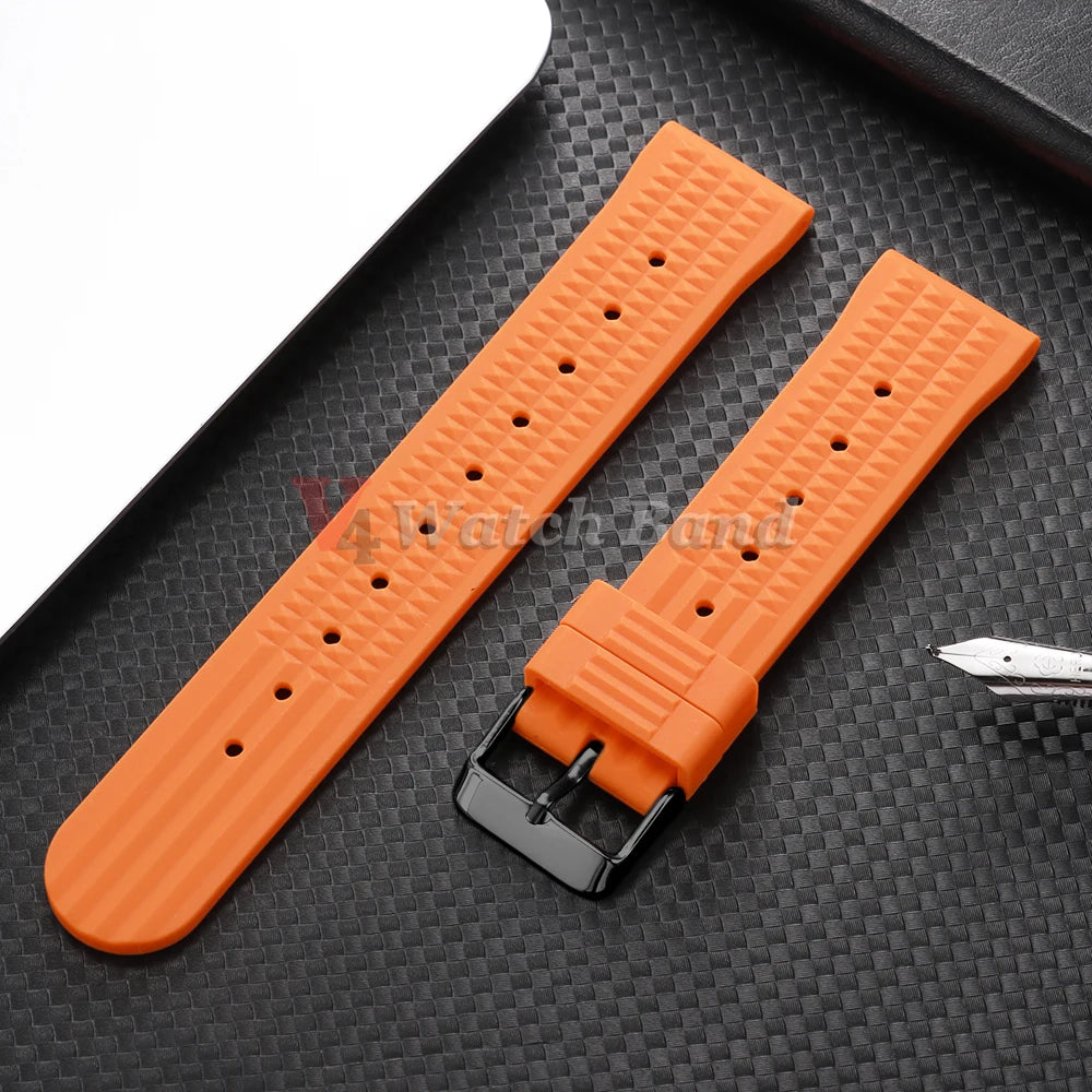 Premium Rubber Band for Seiko Watch Strap 20mm 22mm Flat-end Universal Silicone Rubber Bracelet Wrist Strap Soft for Smartwatch