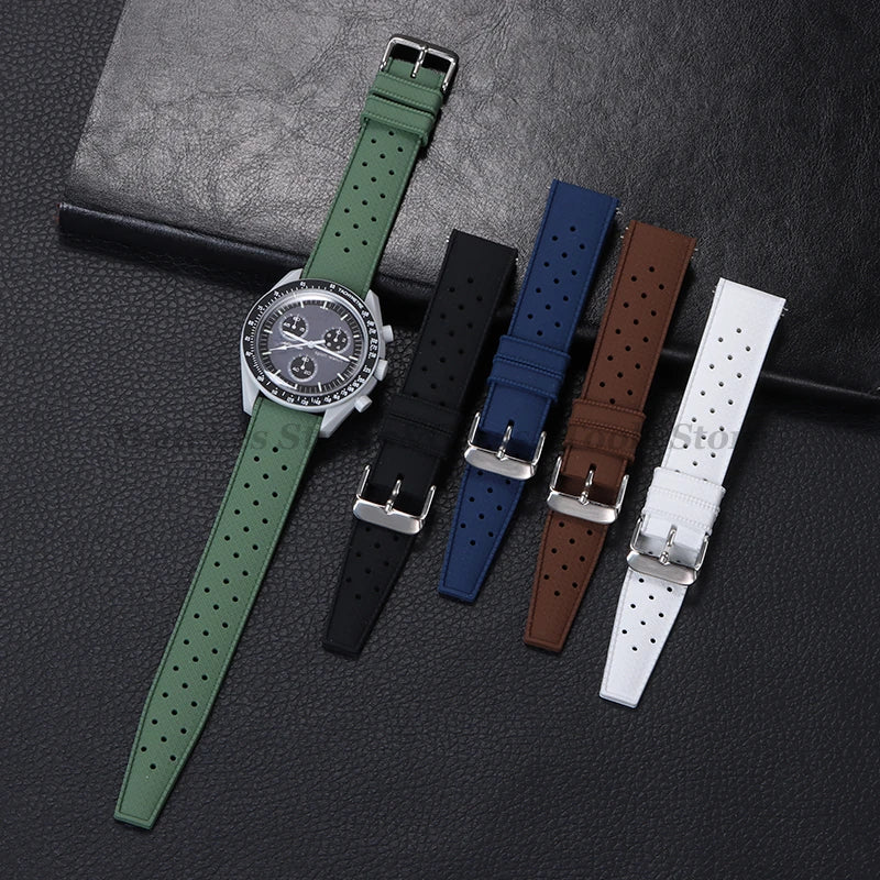 Tropic Silicone Watch Strap 18/20mm 22mm for Seiko for Fossil for Oris Wrist Band Quick Release Soft Rubber Bracelet Replacement