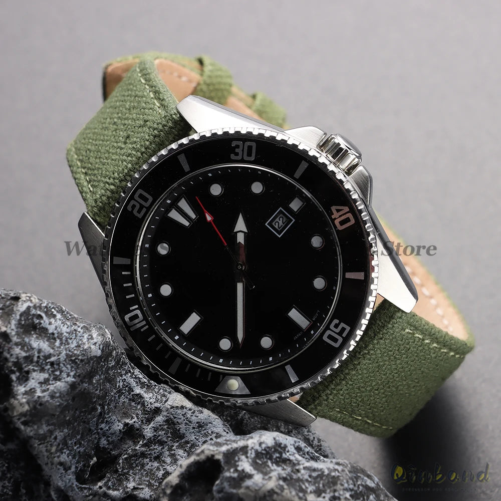 20mm 22mm Nylon Leather Watch Band High Quality Canvas Strap Military Sport Bracelet for Seiko Quick Release Universal Wristband