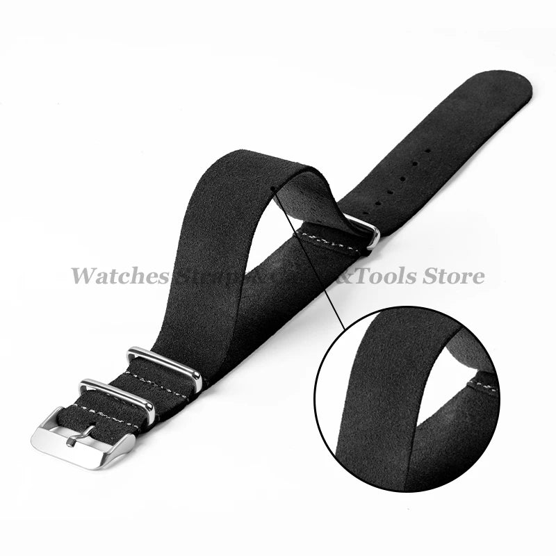 Soft Suede Geniune Leather Strap 20mm 22mm for Seiko Vintage Men Women Sport Watchband for Huawei Watch Gt2/Gt3 42/46mm Bracelet