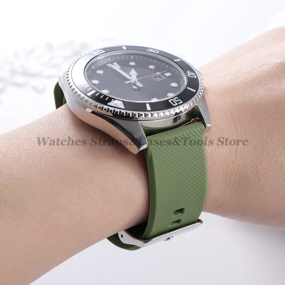 Soft Silicone Watchband Strap 18mm 19mm 20mm 21mm 22mm for Omega for Seiko Quick Release for Smartwatch Men's Universal Bracelet