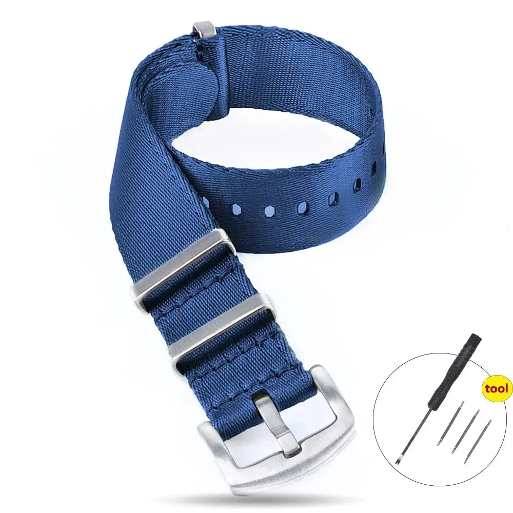 High Density Nylon Strap for Omega Seamaster 007 20mm 22mm Soft Nylon Bracelet for Seiko Military Watchband for Samsung Galaxy