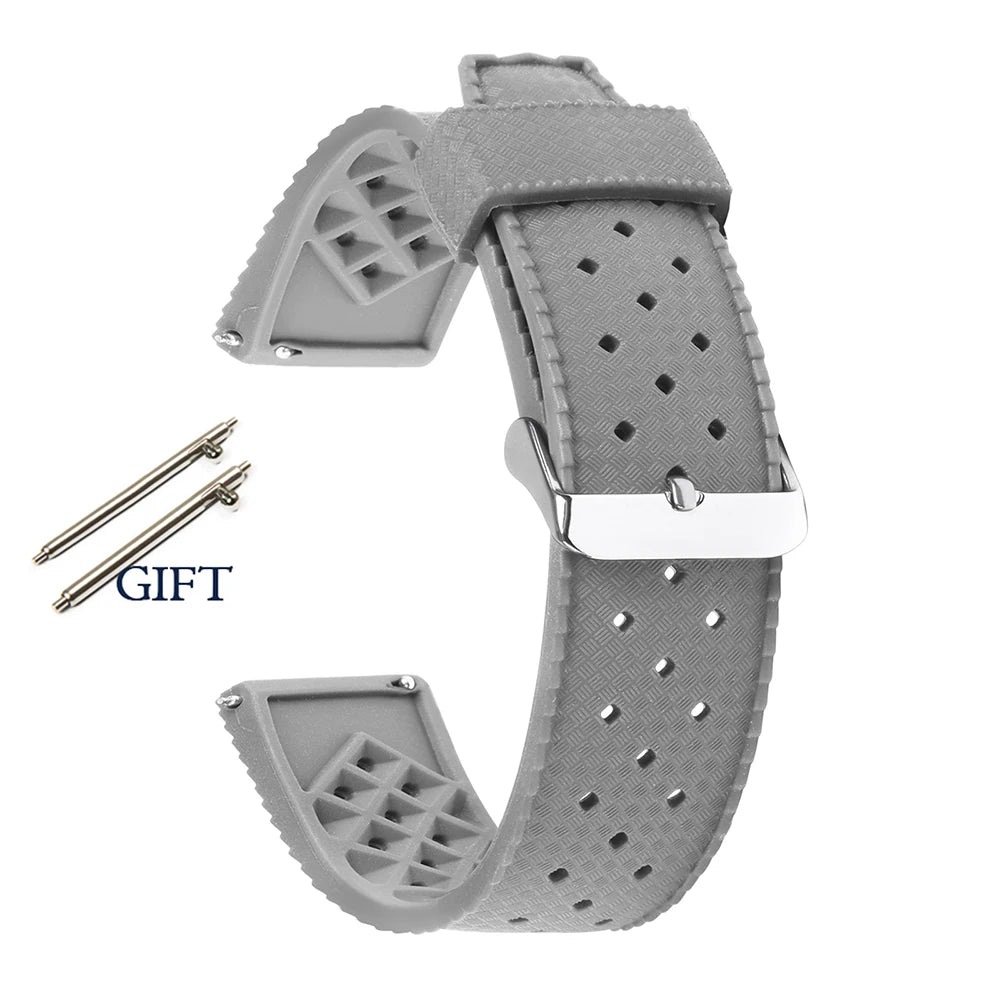 Premium Tropic Rubber Watchband for Seiko 20 22mm Quick Release Band for Fossil Strap for Oris Silicone Tropical Waterproof Band