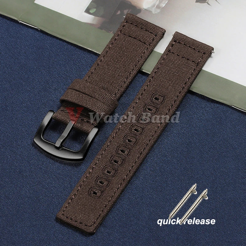 Quick Release Bracelet 18mm 20mm 22mm for Huawei Strap Braided Canvas Watch Band for Samsung Galaxy 3/4 40/44mm Classic 46/42mm