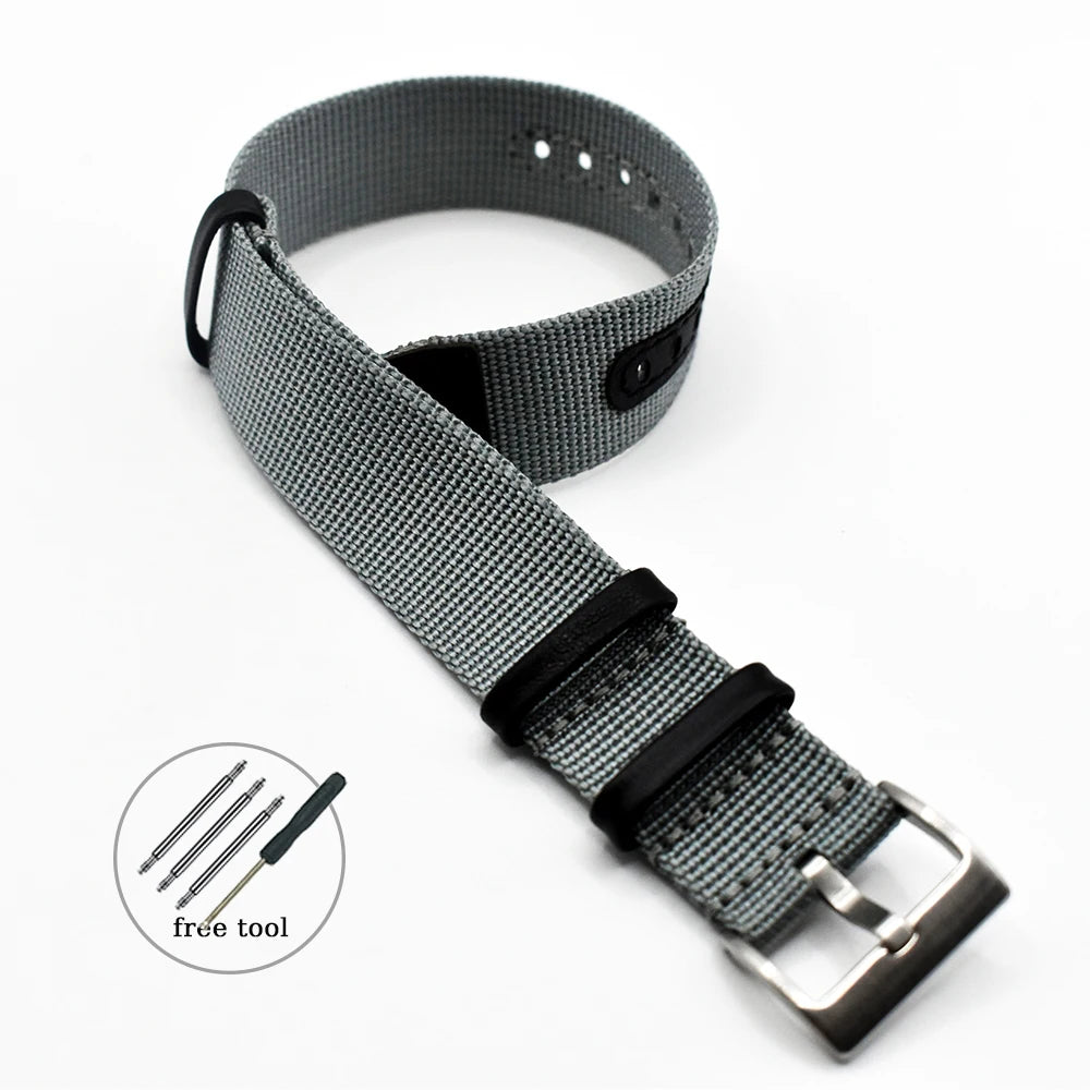 Woven Nylon Geniune Leather Strap for Hamilton Khaki Wristband Men Military Sport Band for Huawei Gt2 Belt 18mm 20mm 22mm 24mm