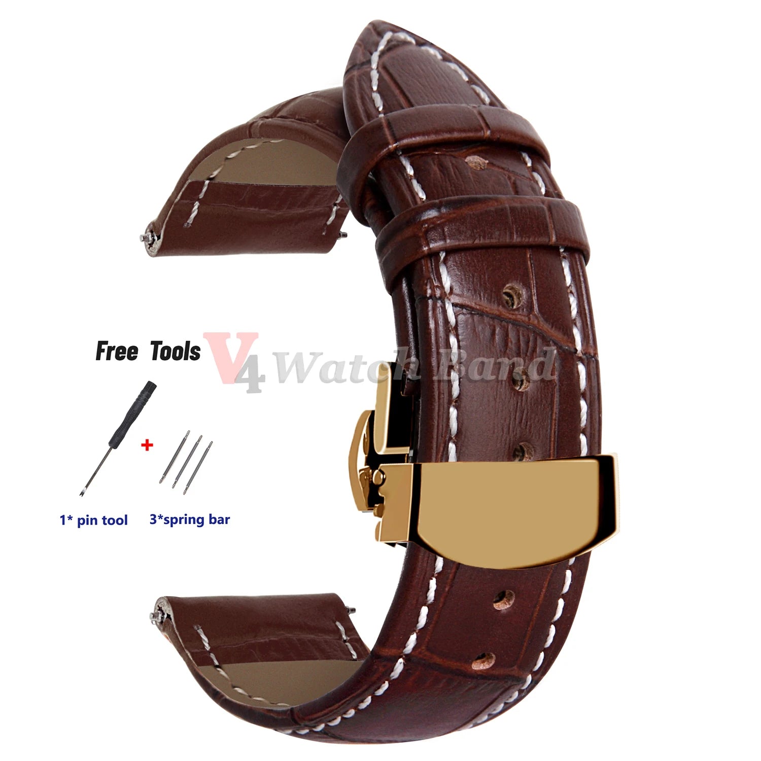18mm 20mm 22mm 24mm Genuine Leather Watchband Crocodile Pattern Straps Men Women Replacement Universal Bracelet