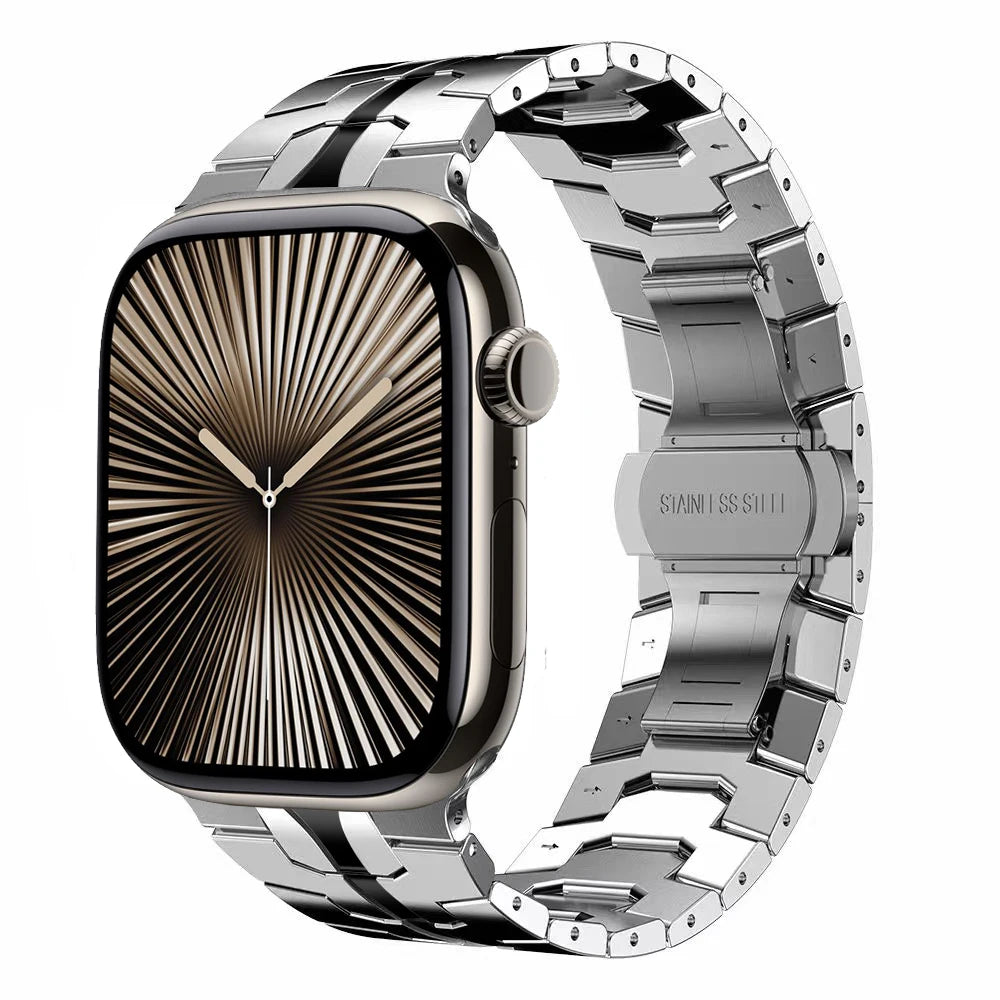 For Apple Watch Series 10 46mm Strap Stainless Steel Bracelet For Iwatch 10 9 Ultra 49mm 42mm 45mm Correa Metal Business Correa